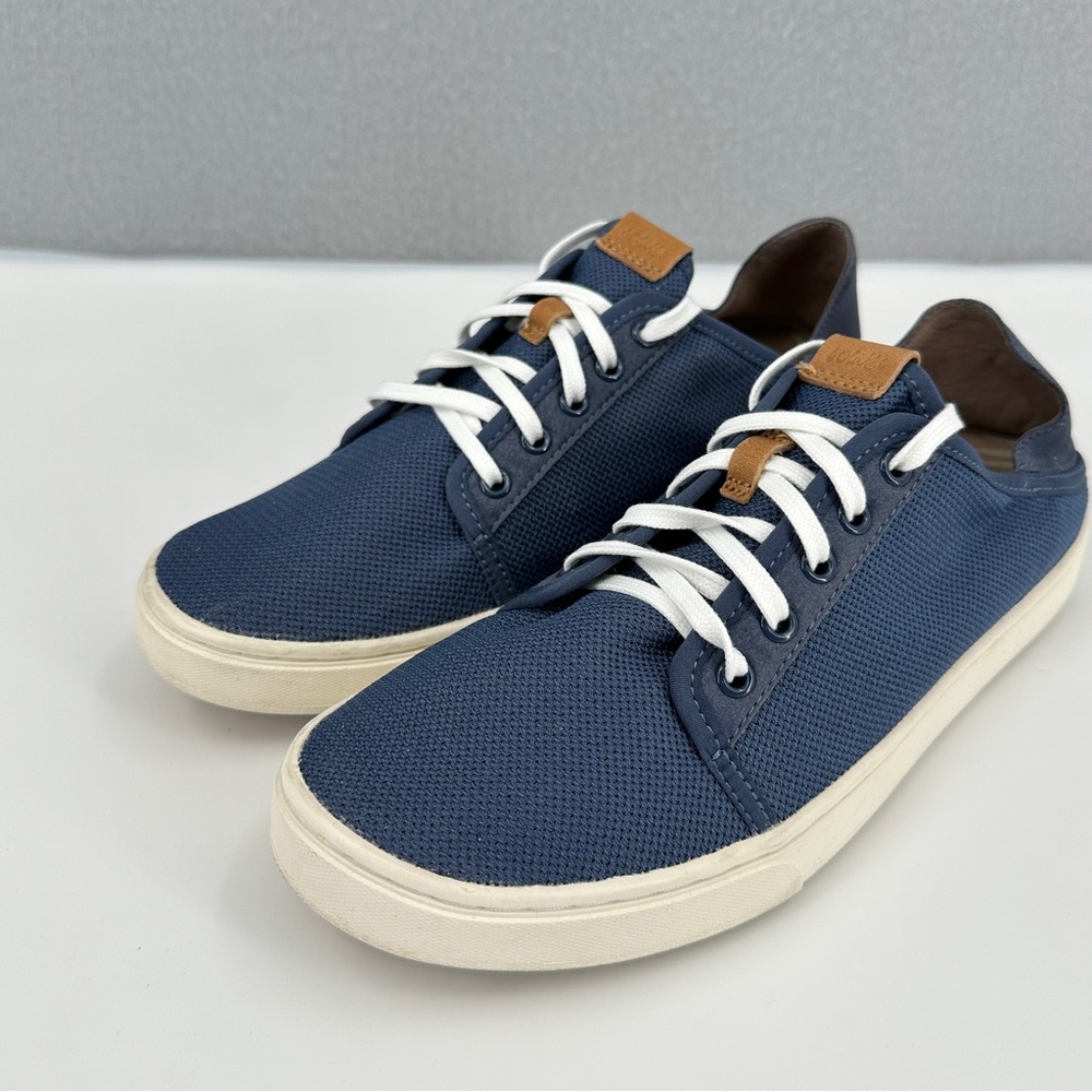 OluKai Pehuea Li Sneakers Womens US 9.5 EUR 39.5 Blue Mesh Low Top Comfort Shoes